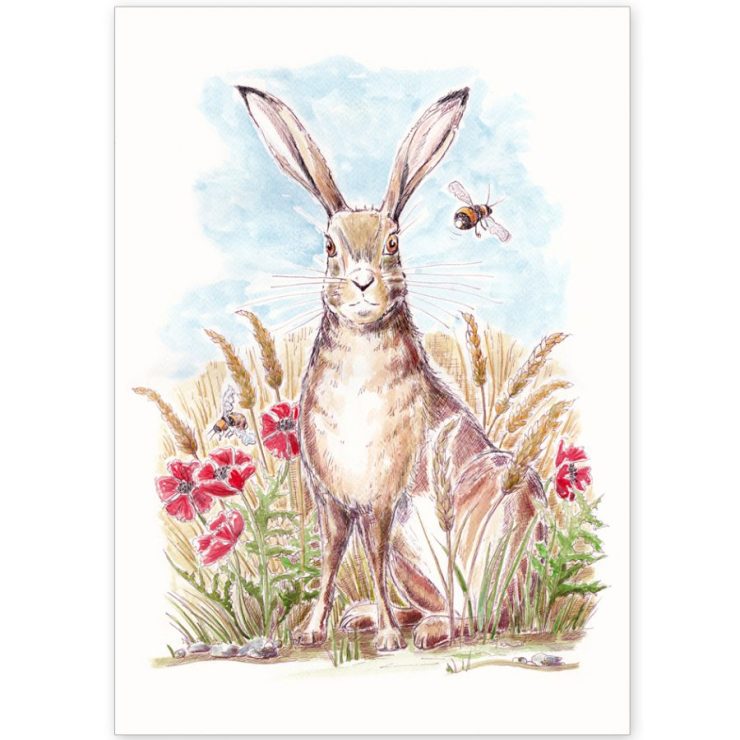 Hare and Bees - Card and Print