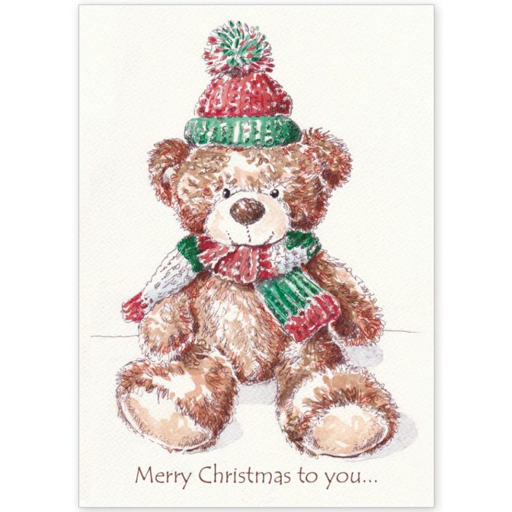 Christmas Teddy in Bobble Hat